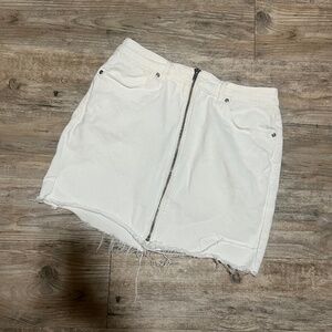 White denim mini skirt